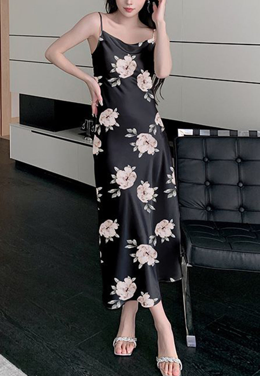 Vestido midi con estampado floral