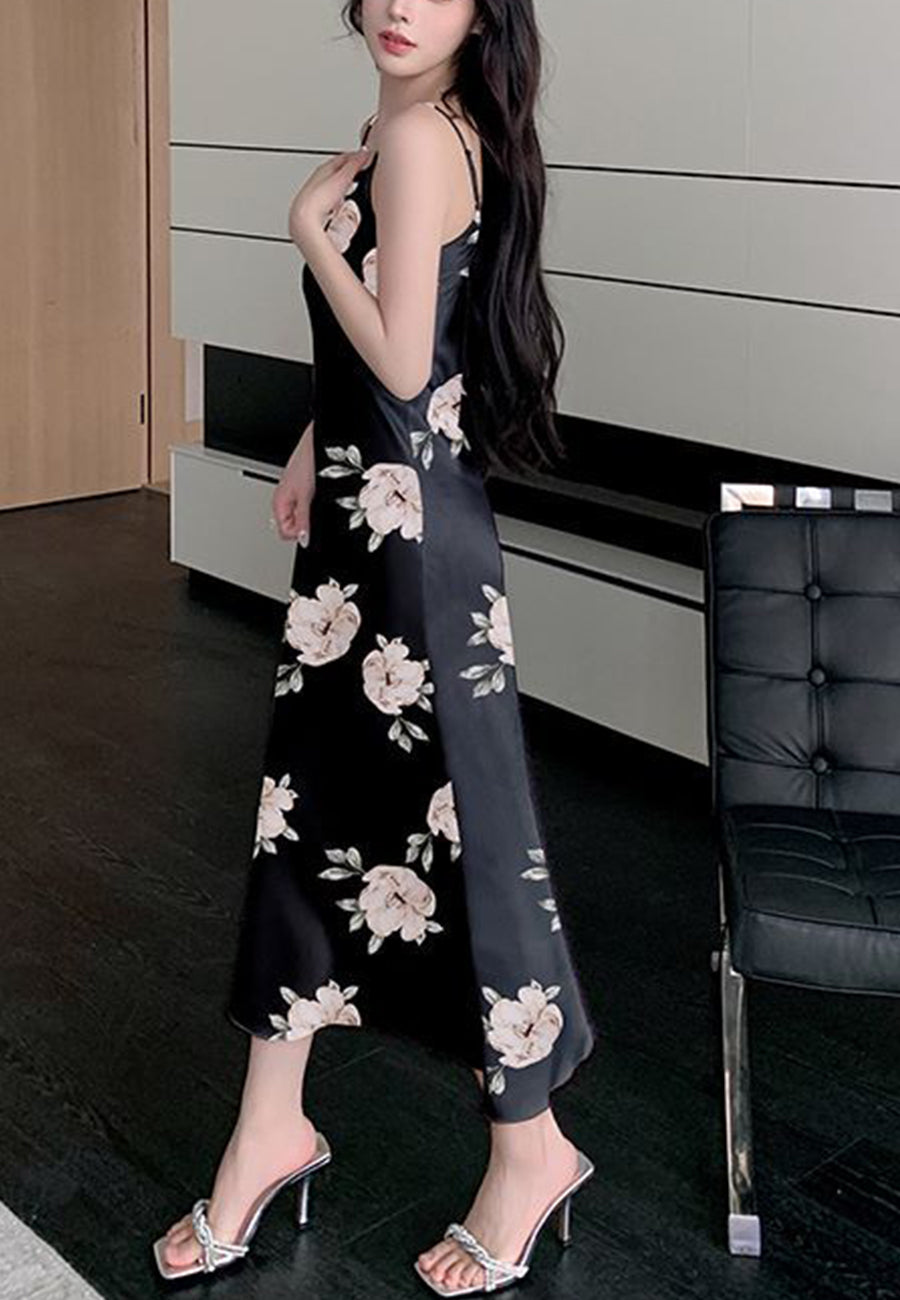 Vestido midi con estampado floral