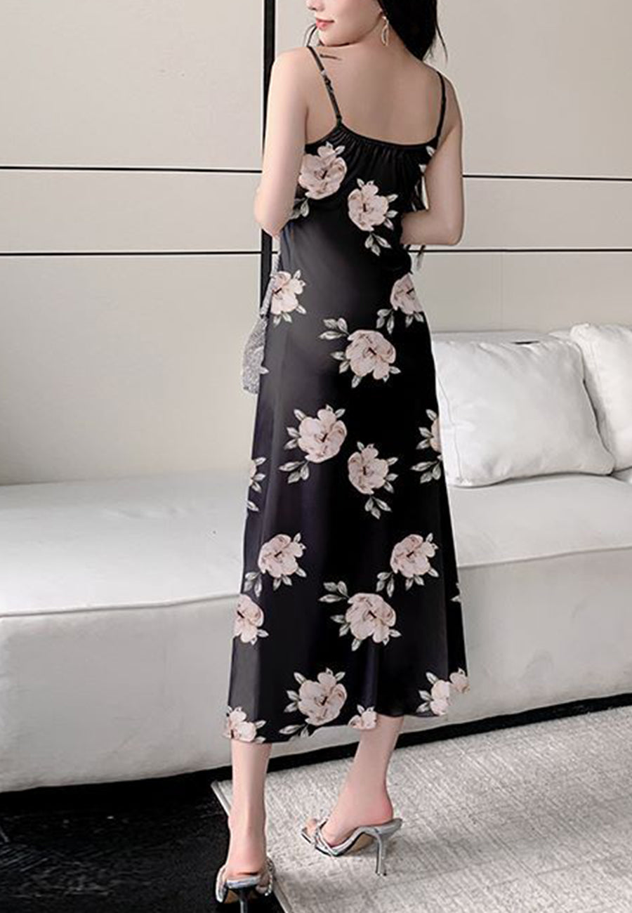 Vestido midi con estampado floral