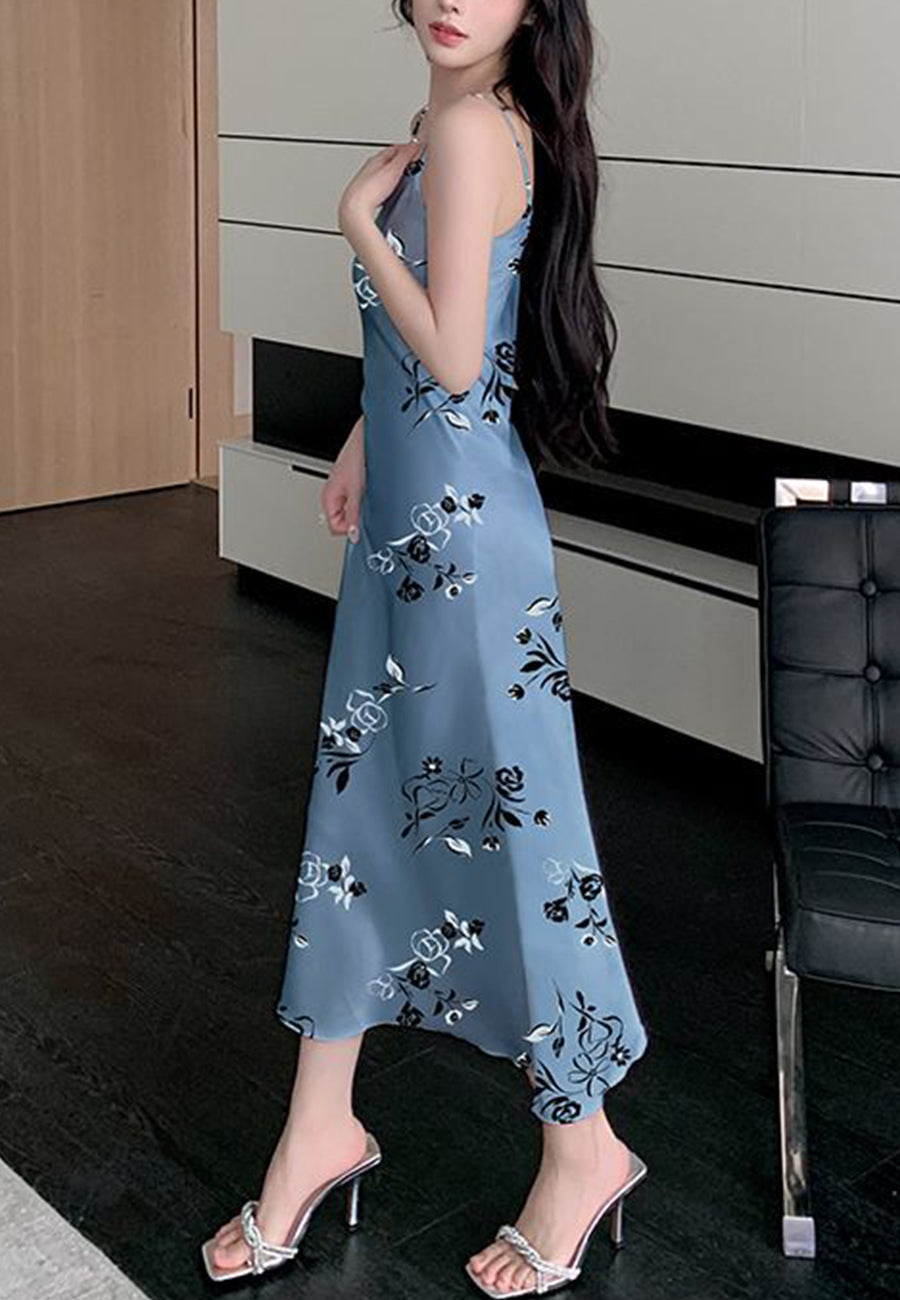 Vestido midi con estampado floral
