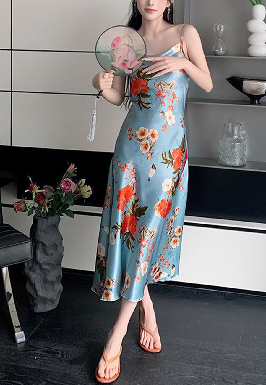 Vestido midi con estampado floral