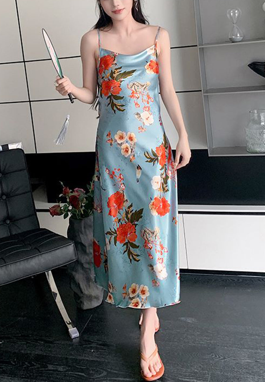 Vestido midi con estampado floral