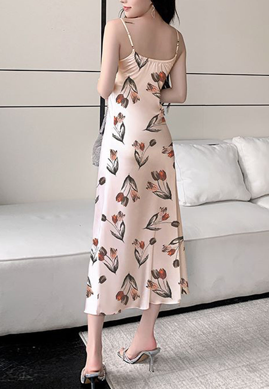 Vestido midi con estampado floral