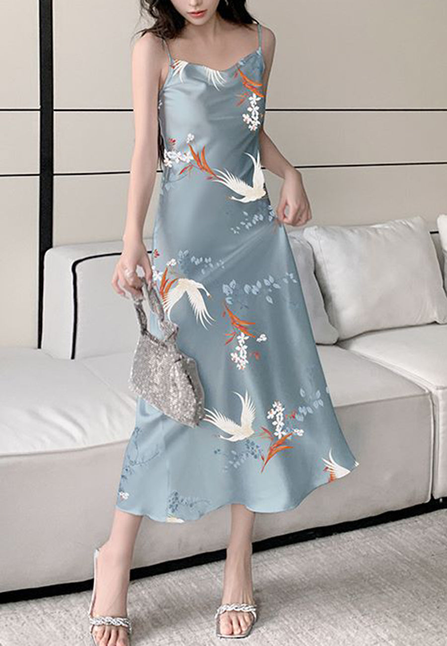 Vestido midi con estampado floral