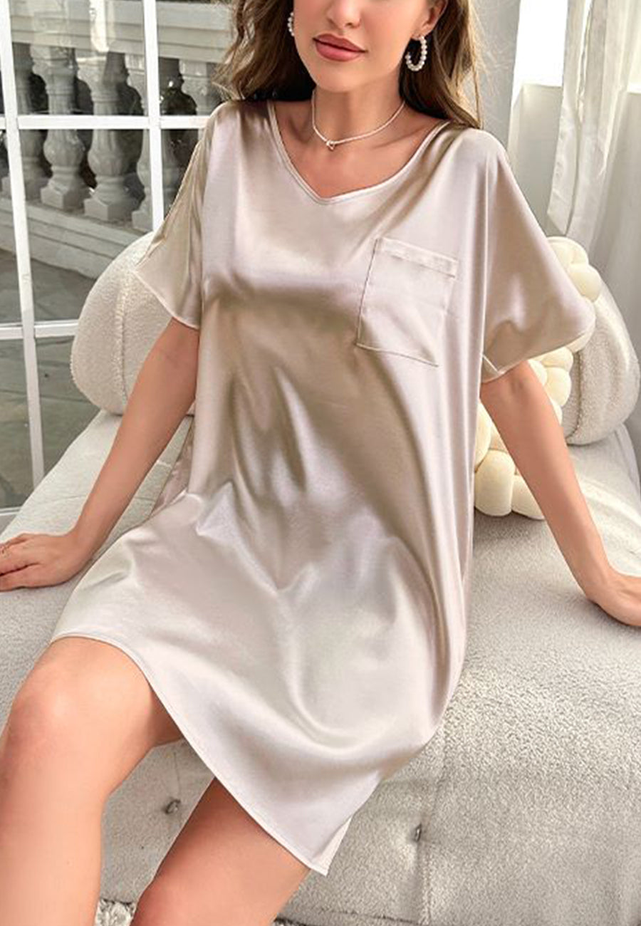Vestido camisero básico con escote en V