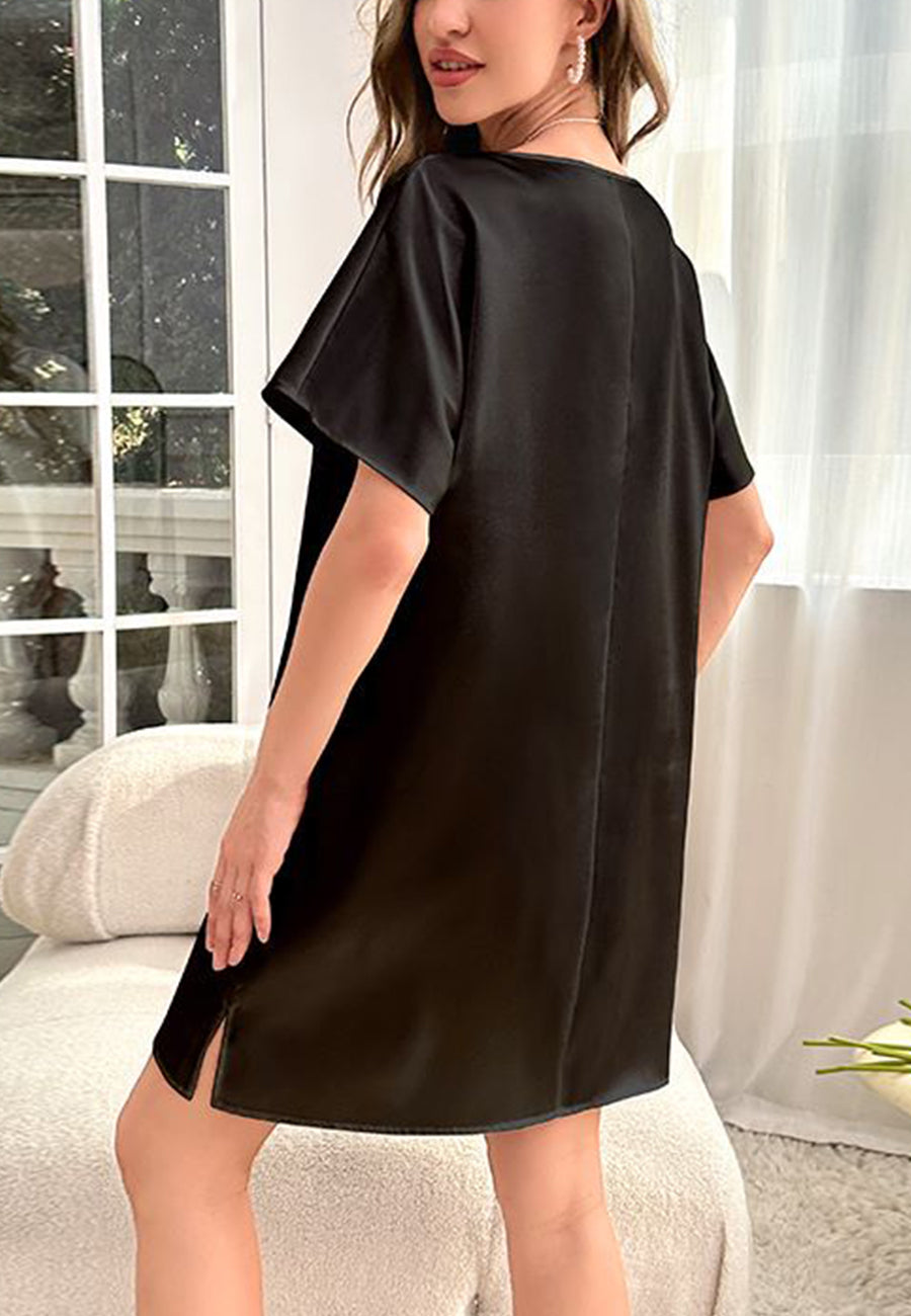 Vestido camisero básico con escote en V