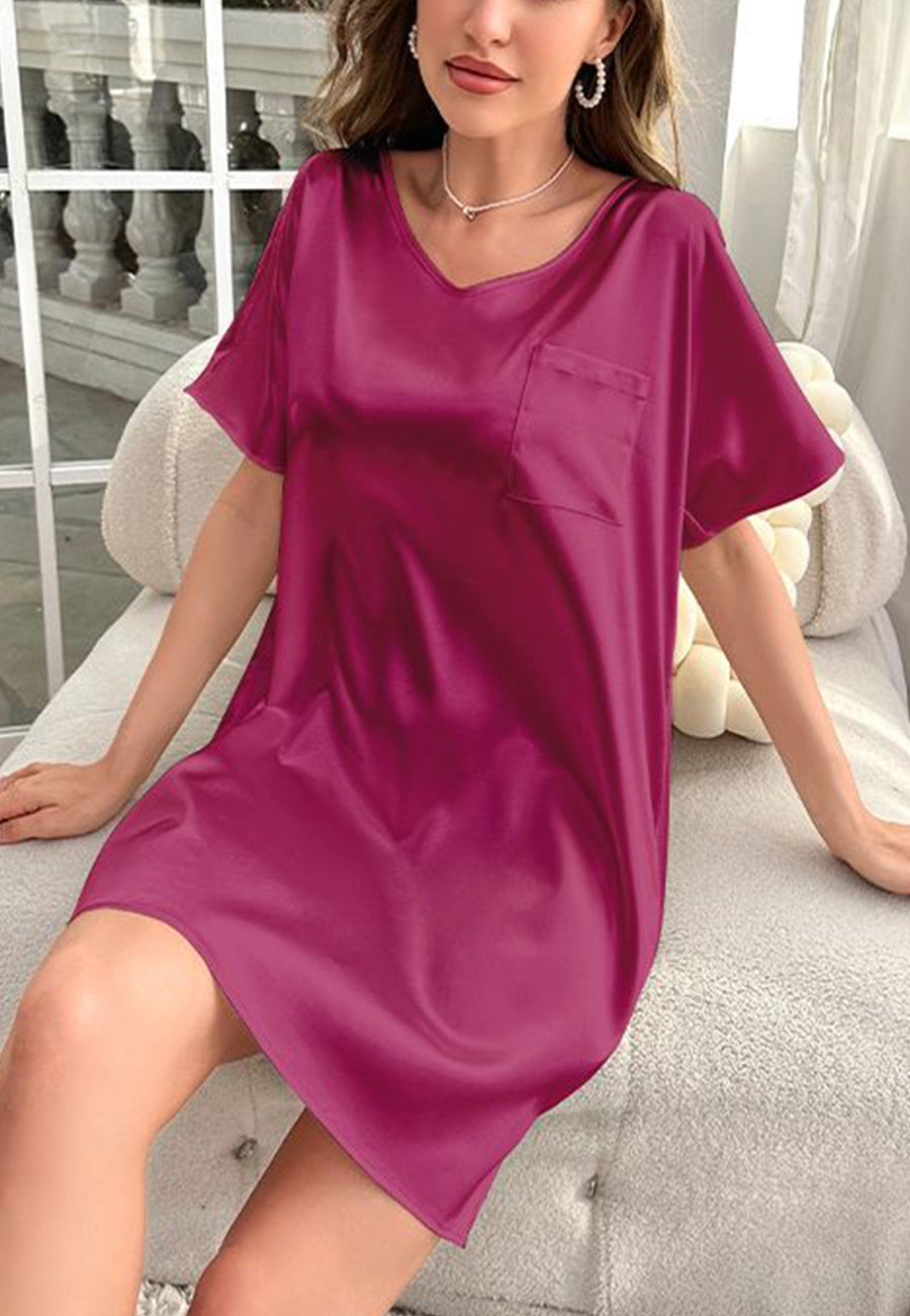 Vestido camisero básico con escote en V