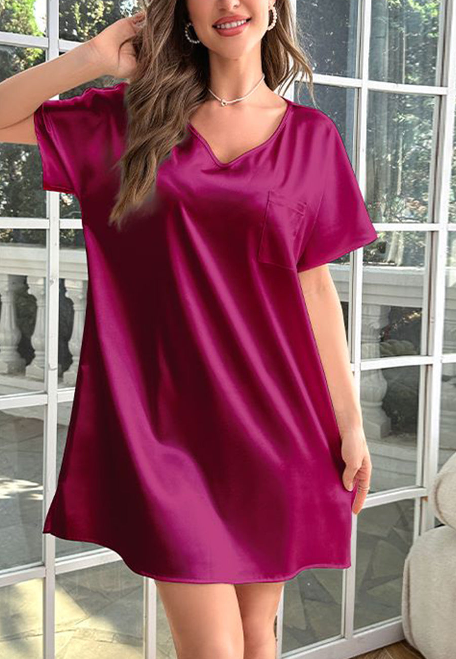Vestido camisero básico con escote en V