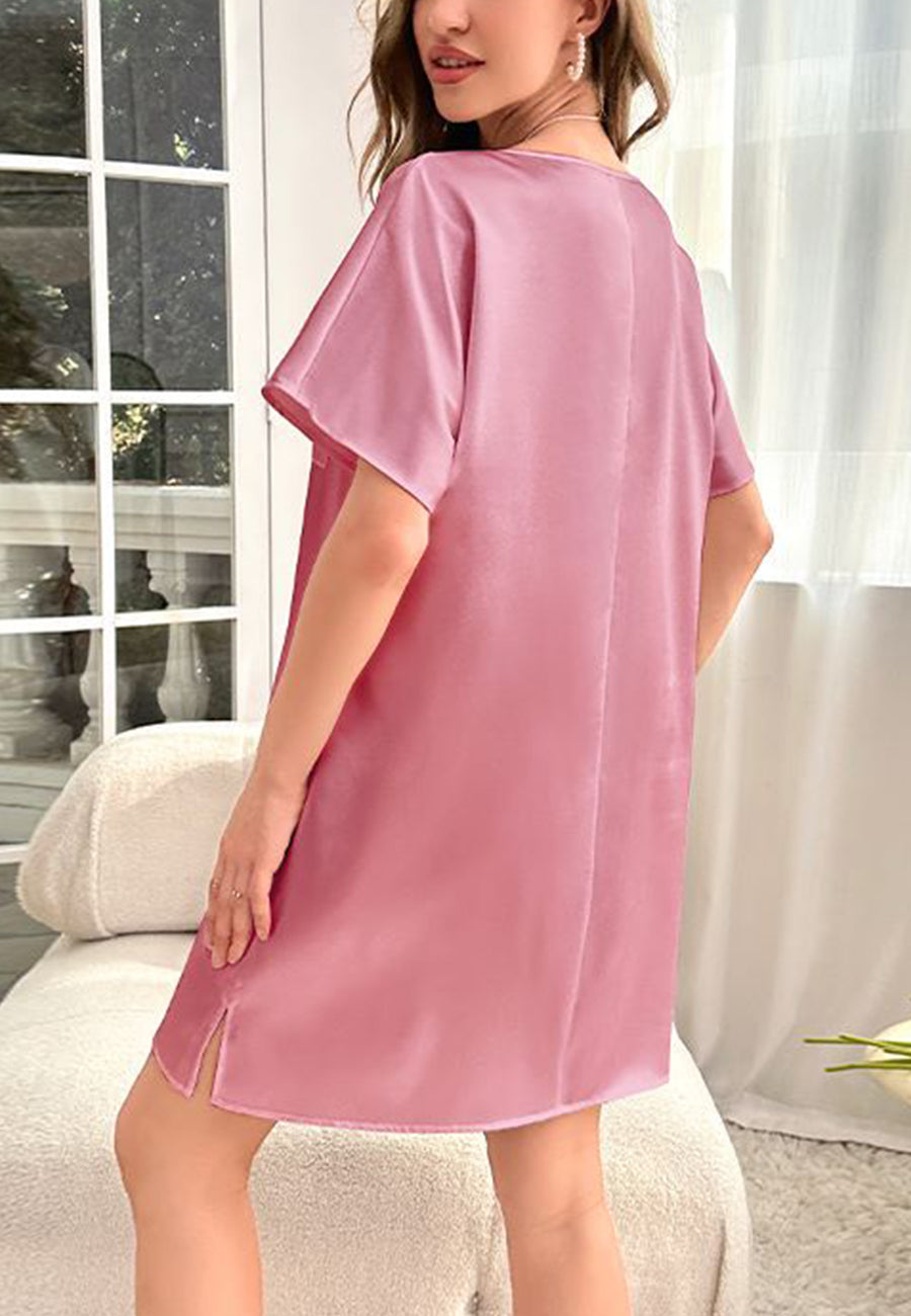 Vestido camisero básico con escote en V