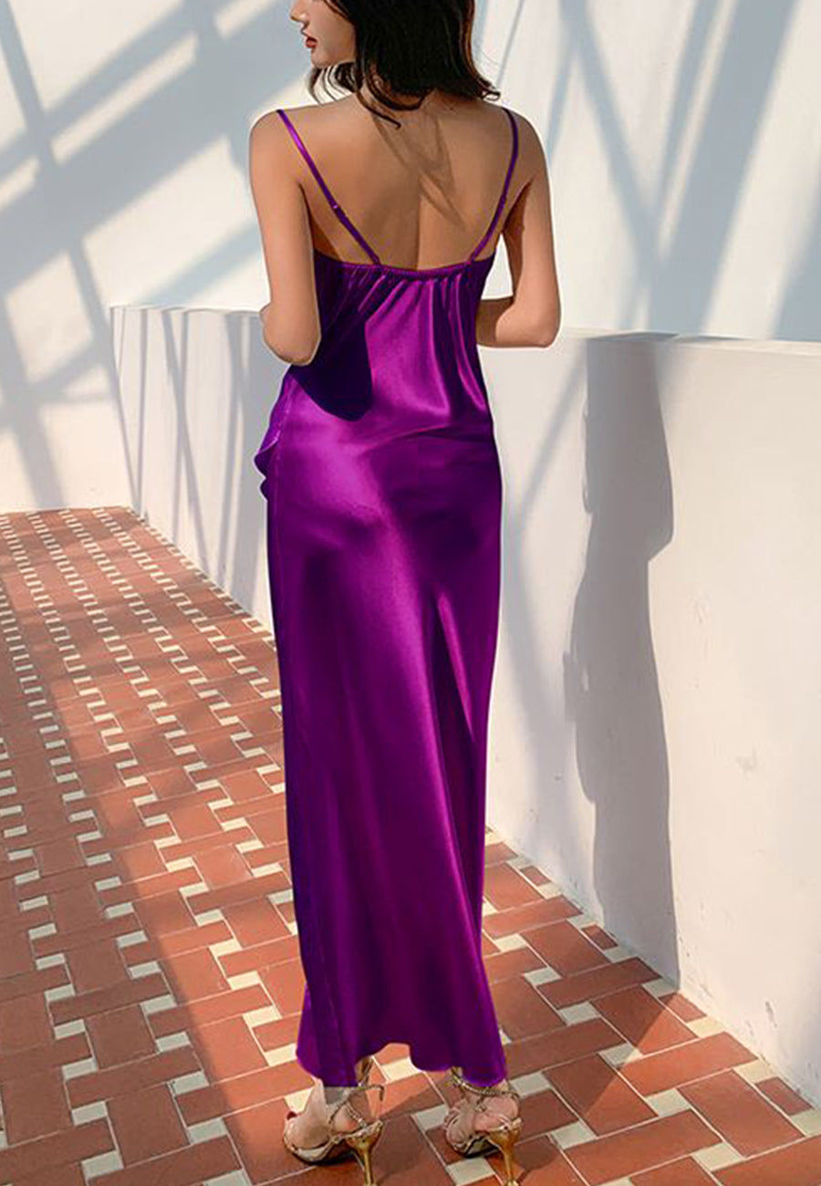 Asymmetrical Ruffle Hem Maxi Dress