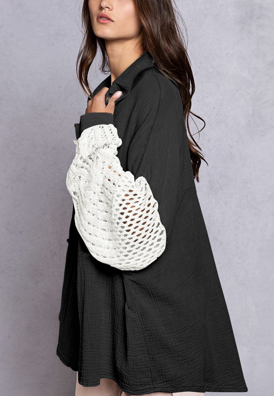 Camisa texturizada con hombros caídos