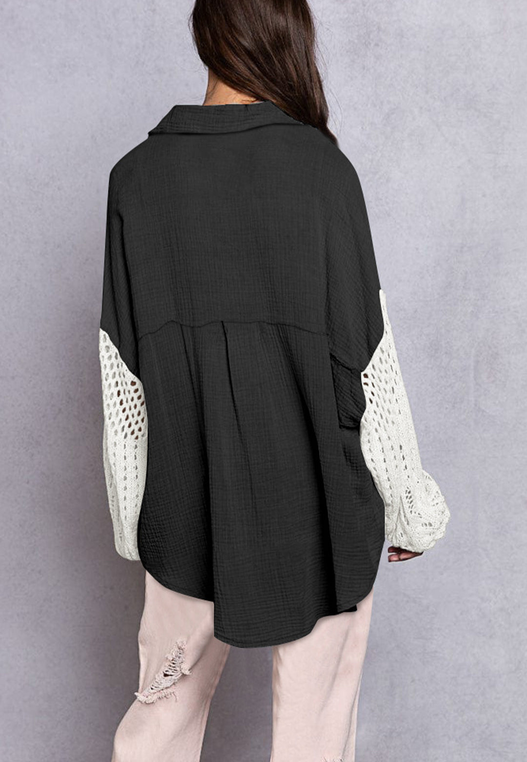 Camisa texturizada con hombros caídos