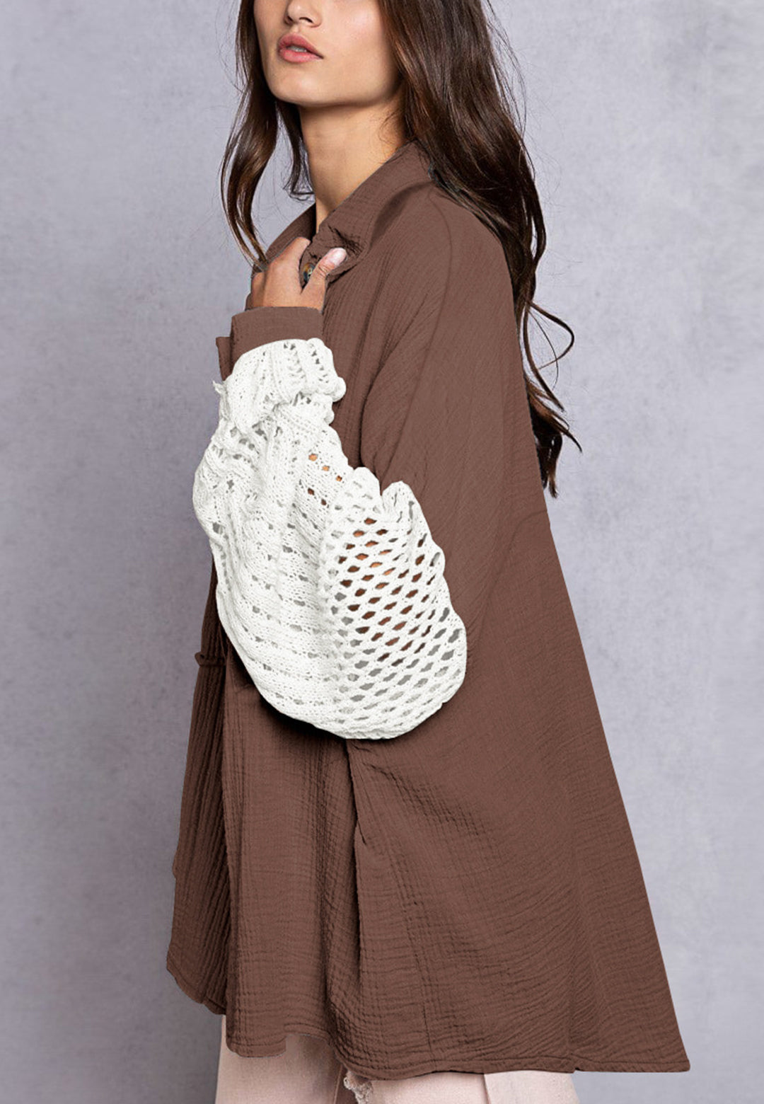 Camisa texturizada con hombros caídos