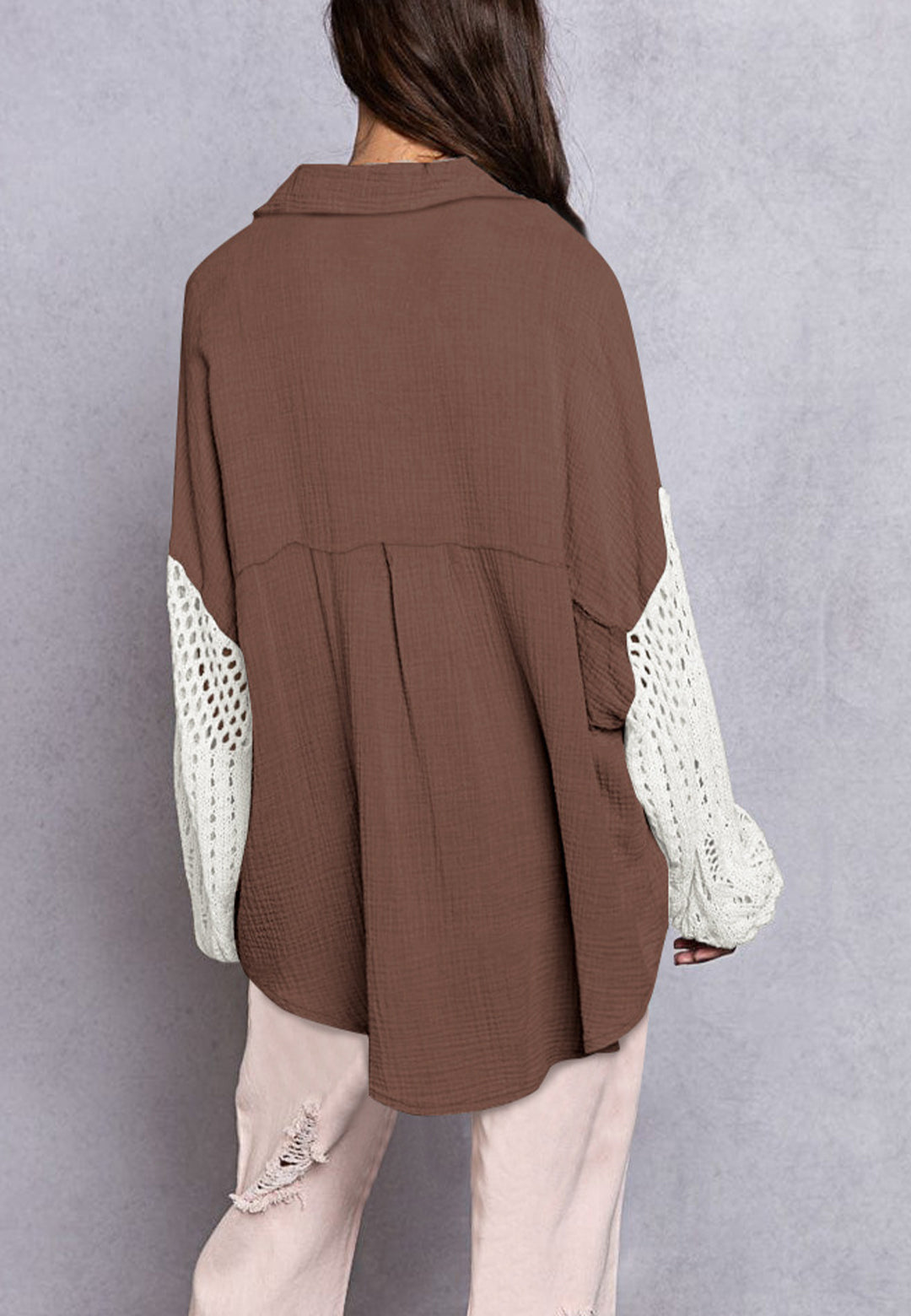 Camisa texturizada con hombros caídos