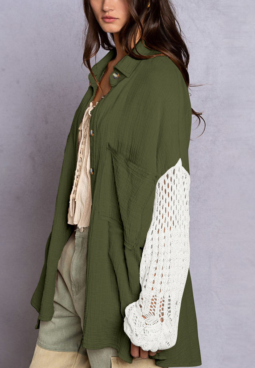 Camisa texturizada con hombros caídos