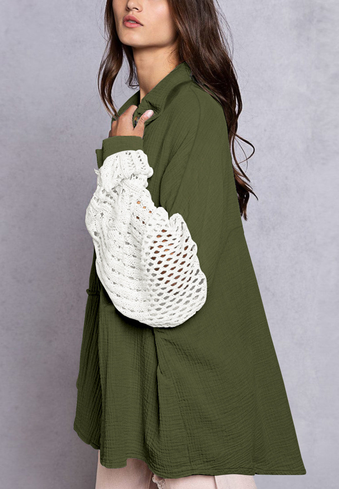 Camisa texturizada con hombros caídos