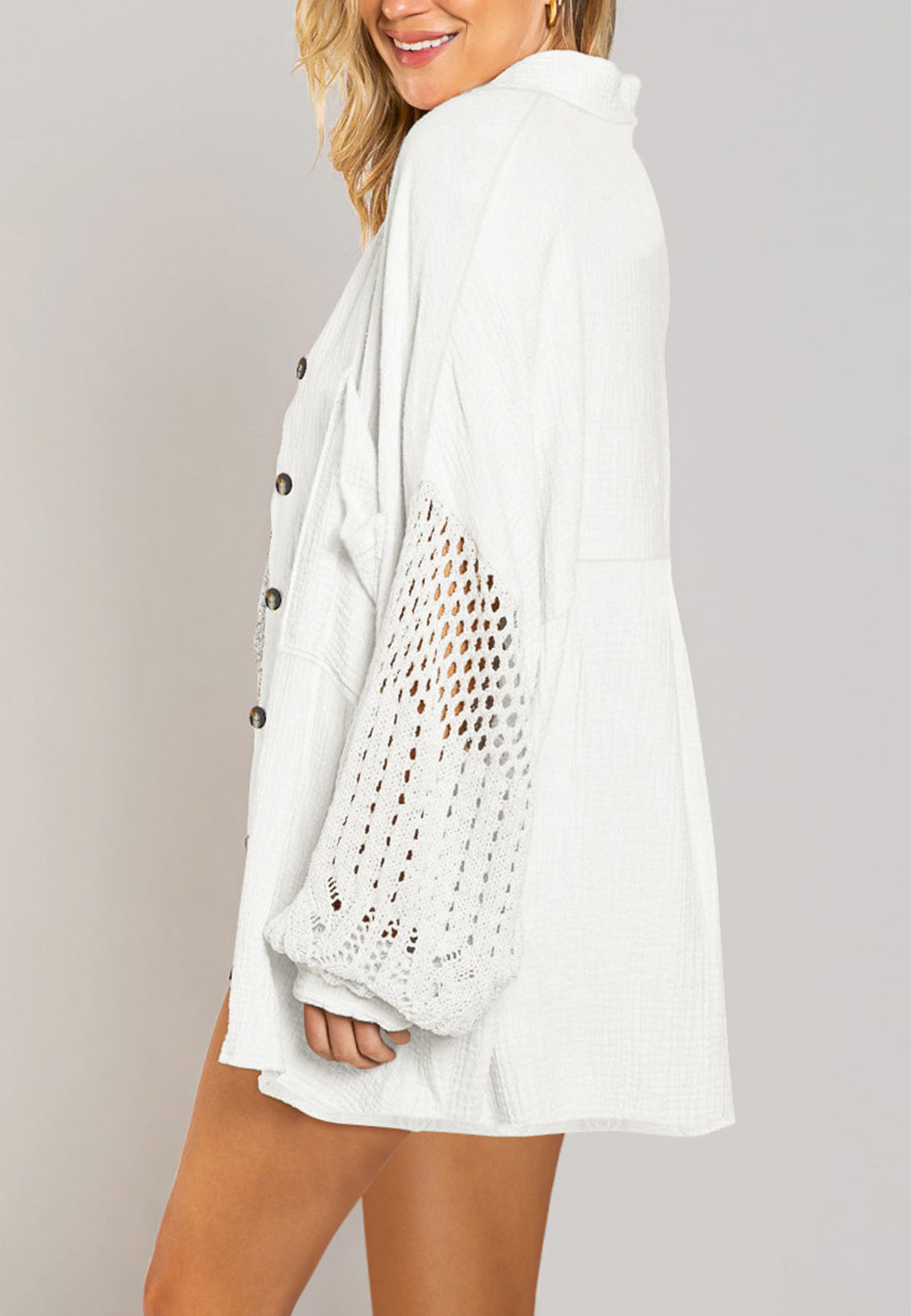 Camisa texturizada con hombros caídos