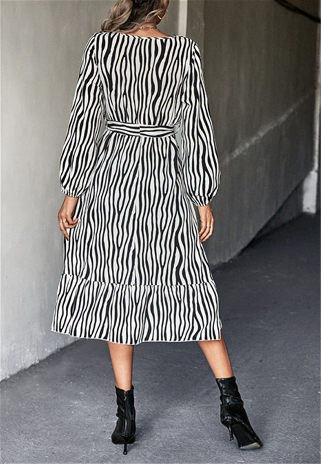 Animal Print Surplice Dress