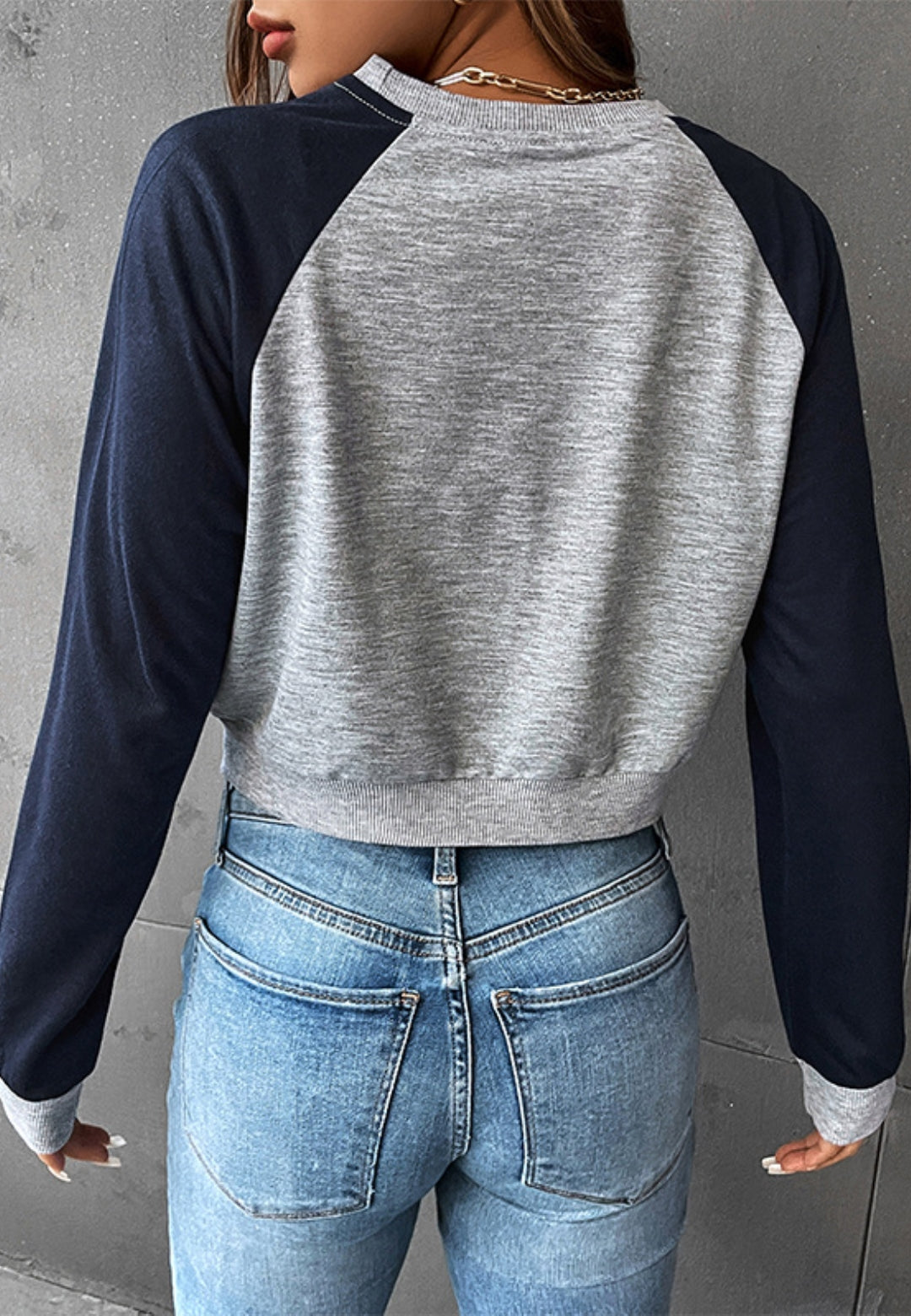 Two Tone Butterfly Print Sweatshirt