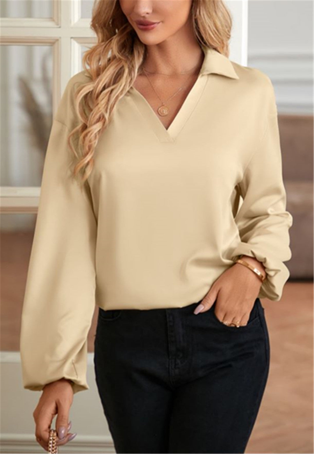 Cutout Twist Back Blouse