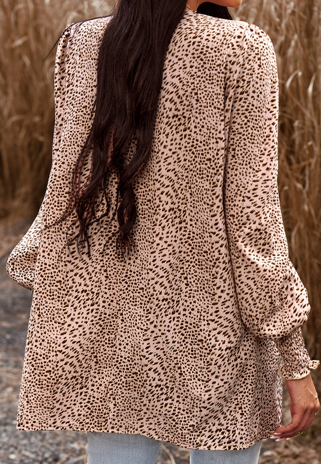 Leopard Print Front Button Down Top