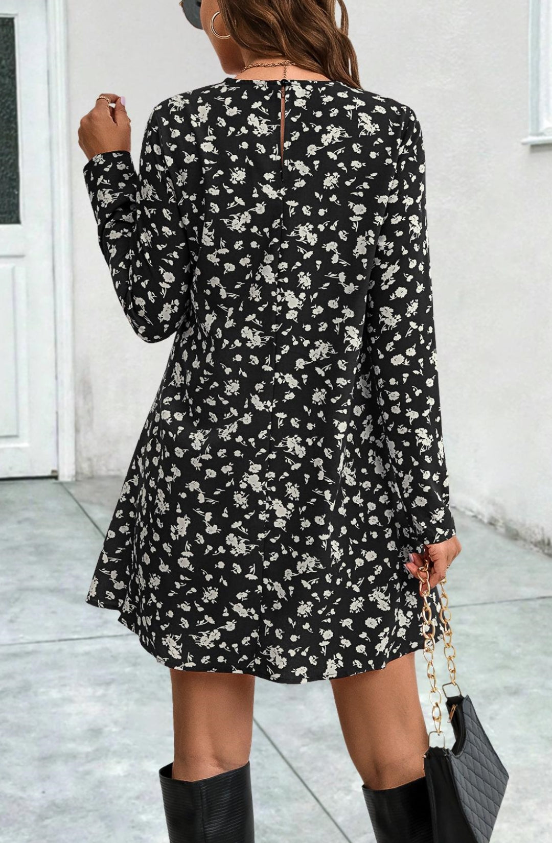 Vestido recto con estampado floral