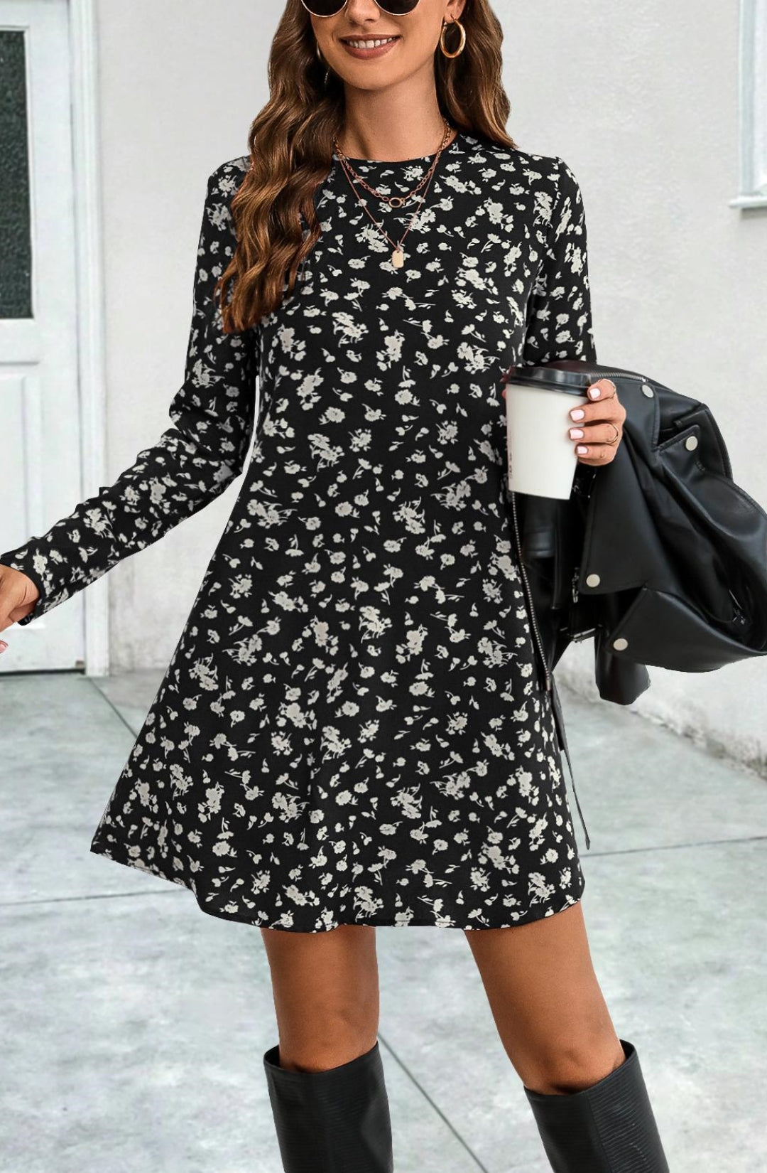 Vestido recto con estampado floral