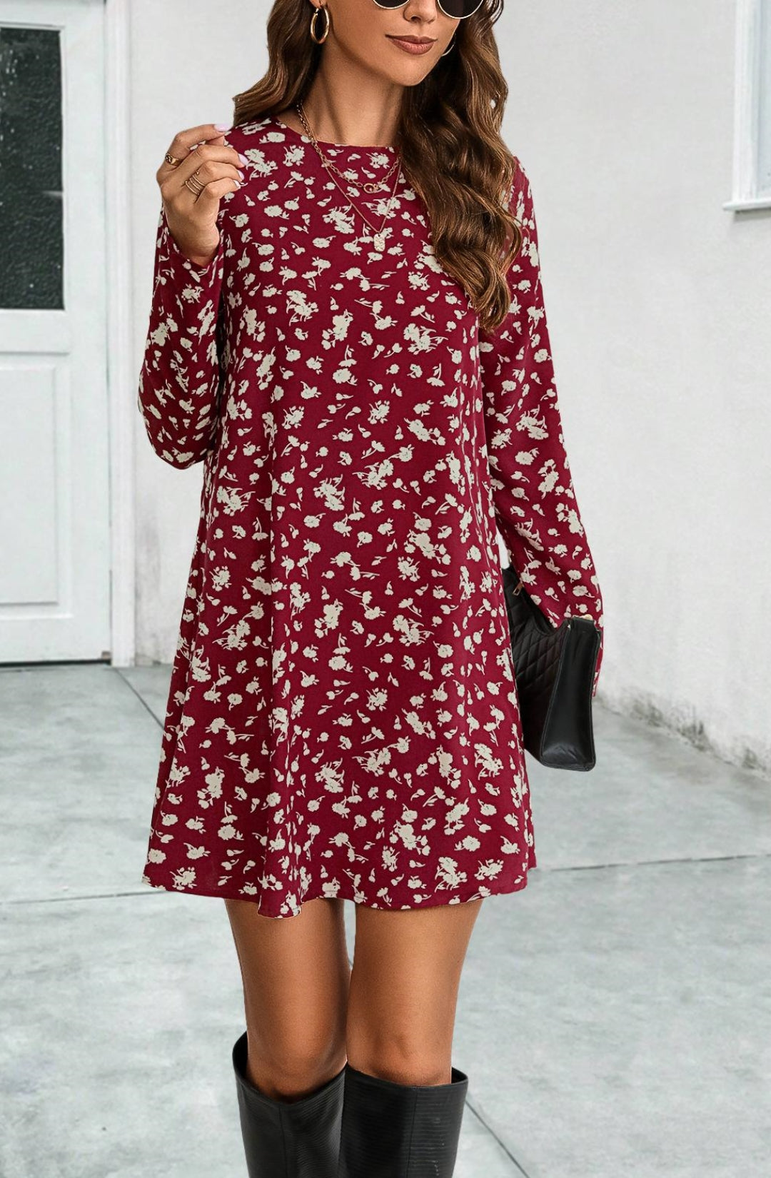 Vestido recto con estampado floral