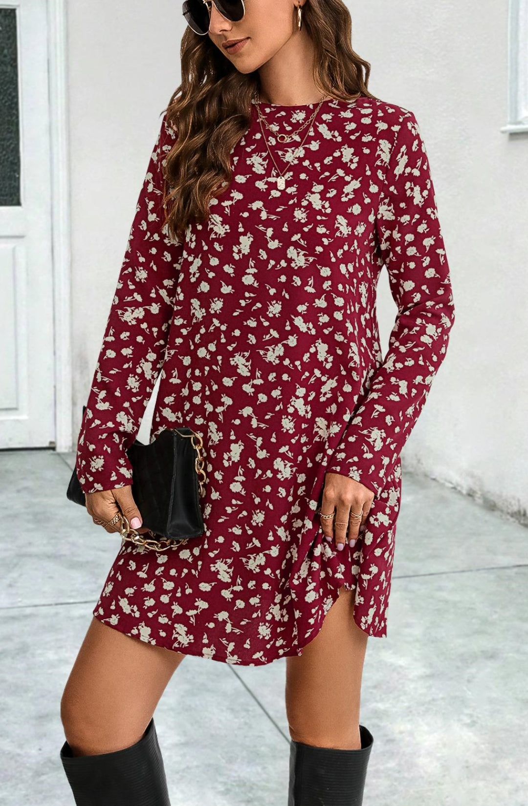 Vestido recto con estampado floral