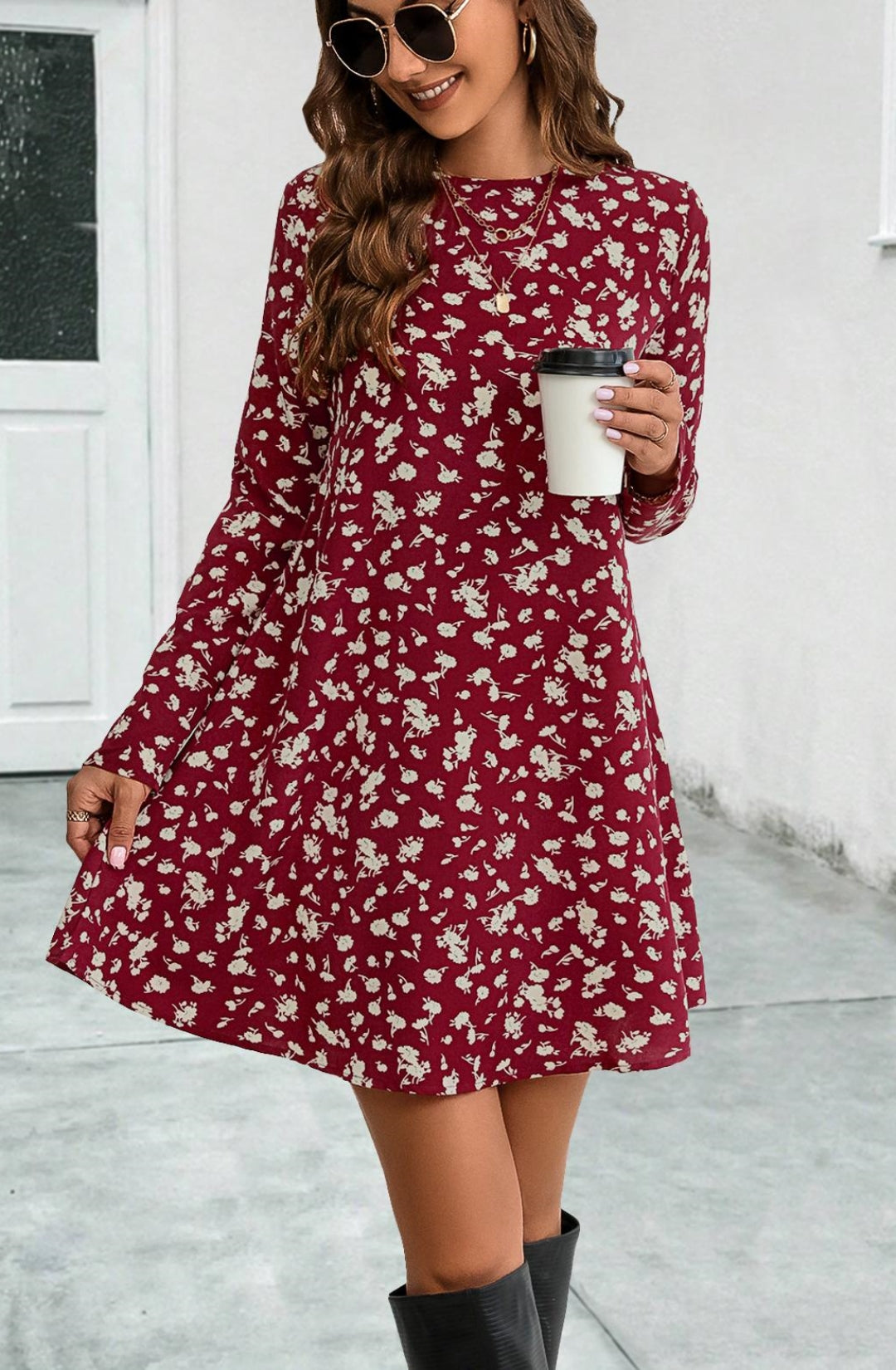 Vestido recto con estampado floral