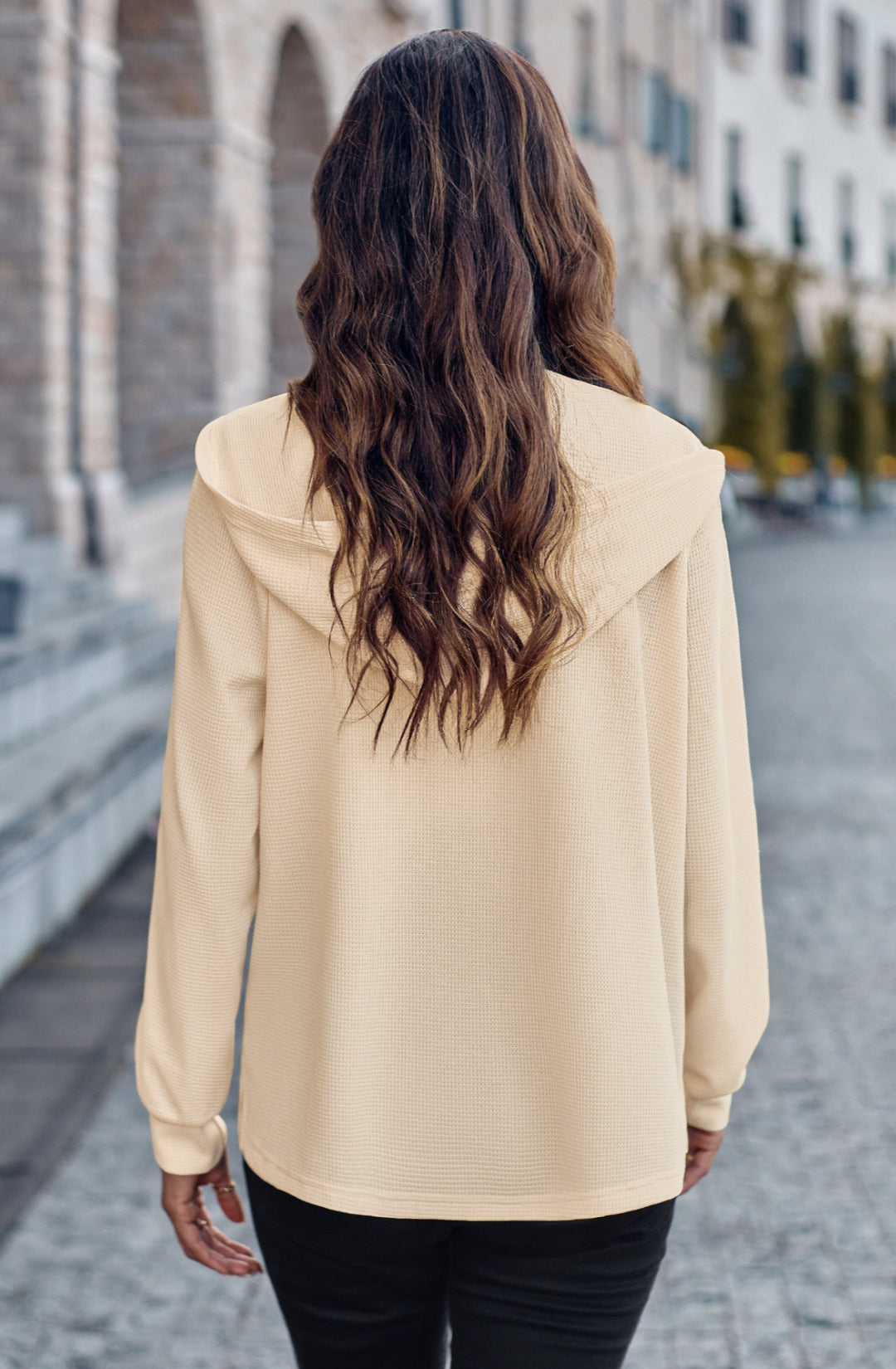 Textured Zip-Up Hooded Jacket