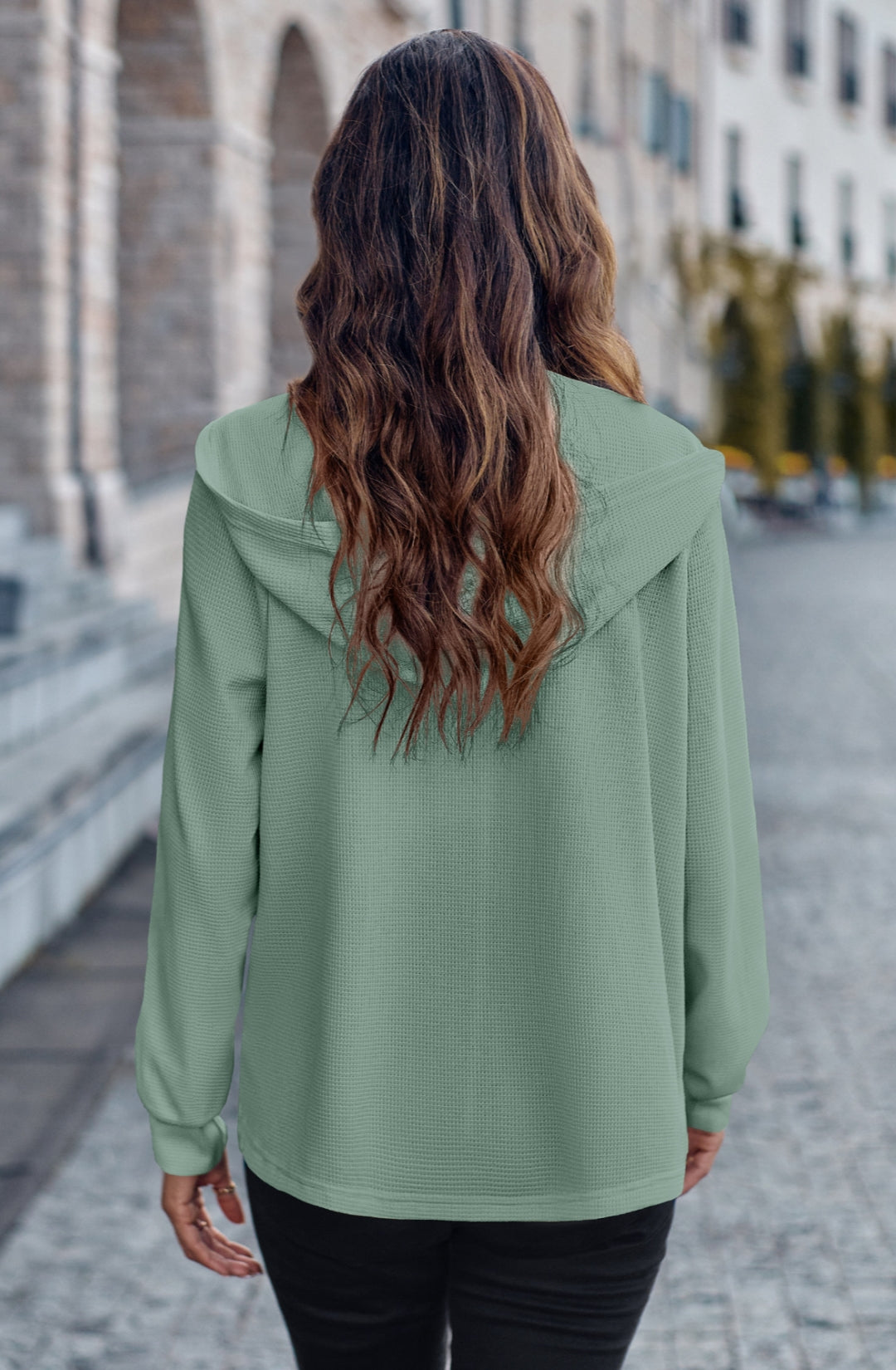 Textured Zip-Up Hooded Jacket