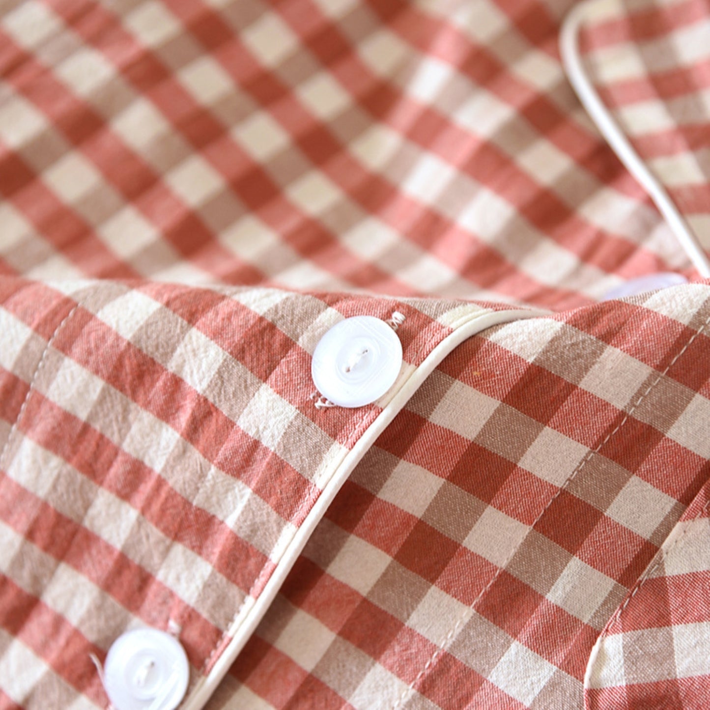 Classic Gingham Print Pajama Coordinates