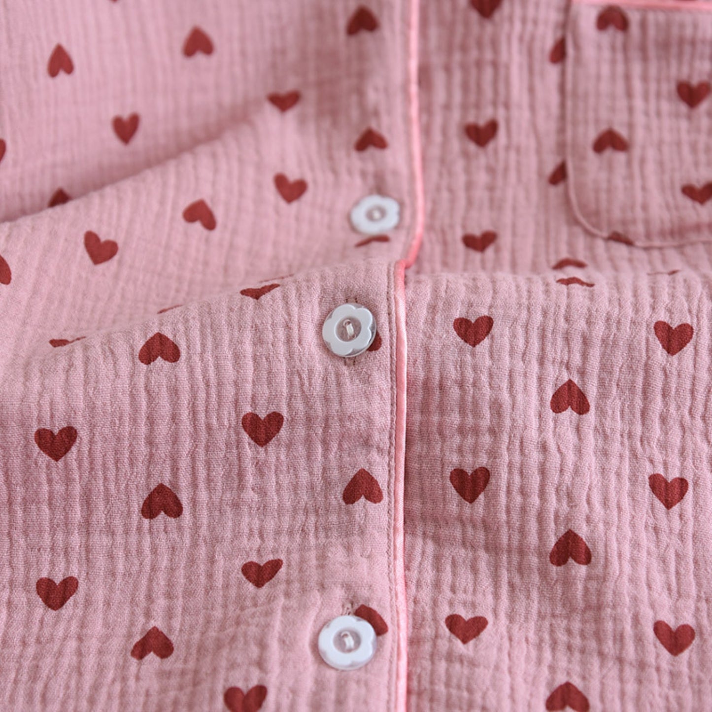 Heart Pattern Shirt and Shorts Coordinates