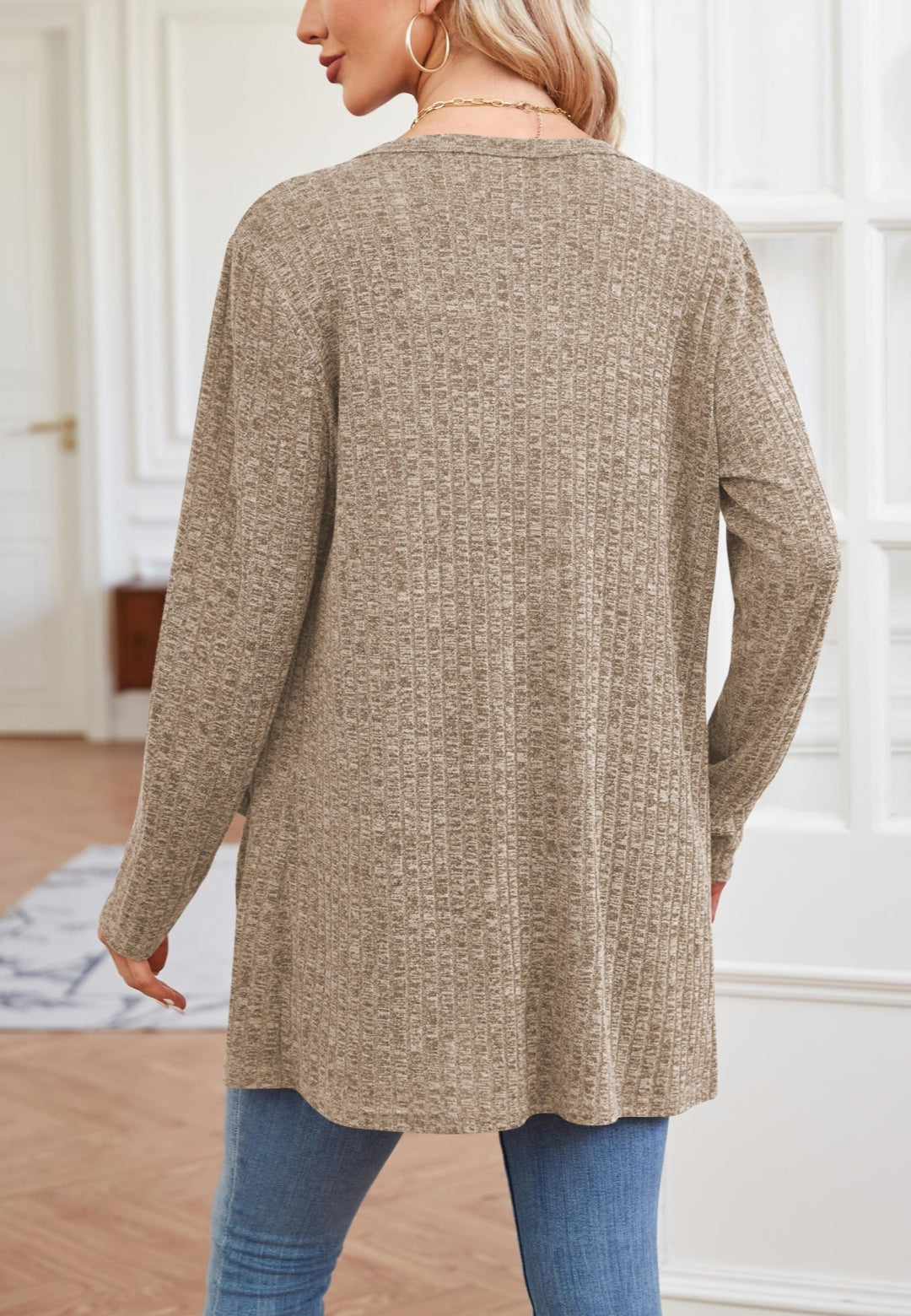 Ribbed Knit Textured Cardigan