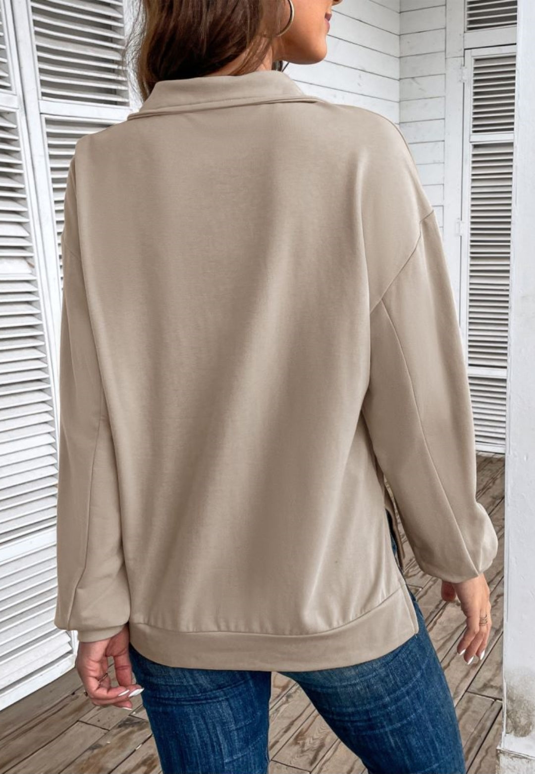 Quarter Zip Kangaroo Pocket Sweater