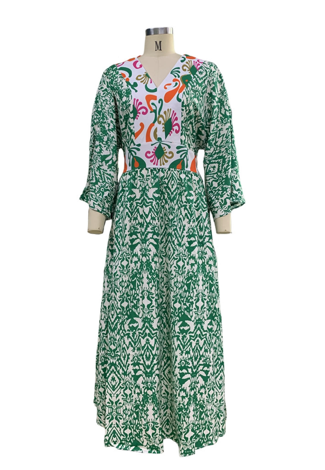 Vestido largo con estampado abstracto para mujer