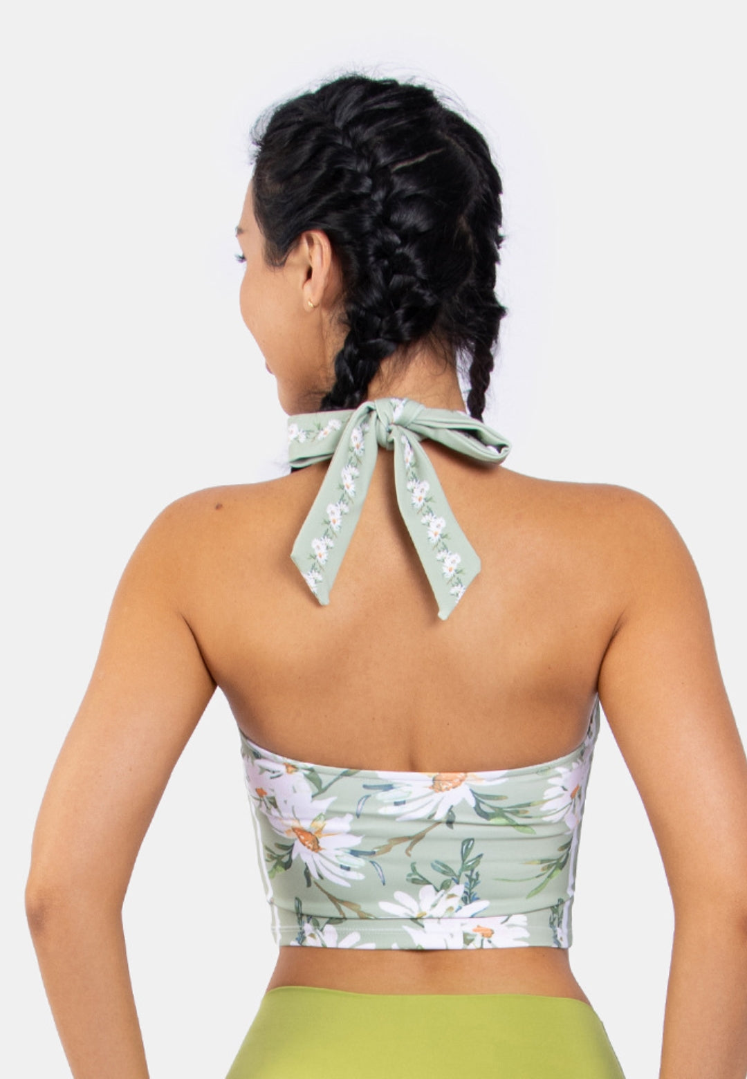 Top deportivo con estampado floral y cuello anudado