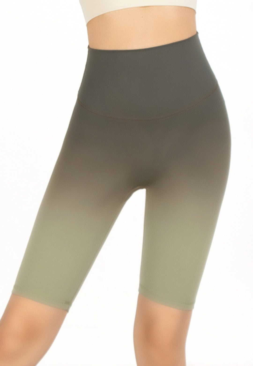 Pantalones cortos de ciclista con cintura alta y efecto ombré