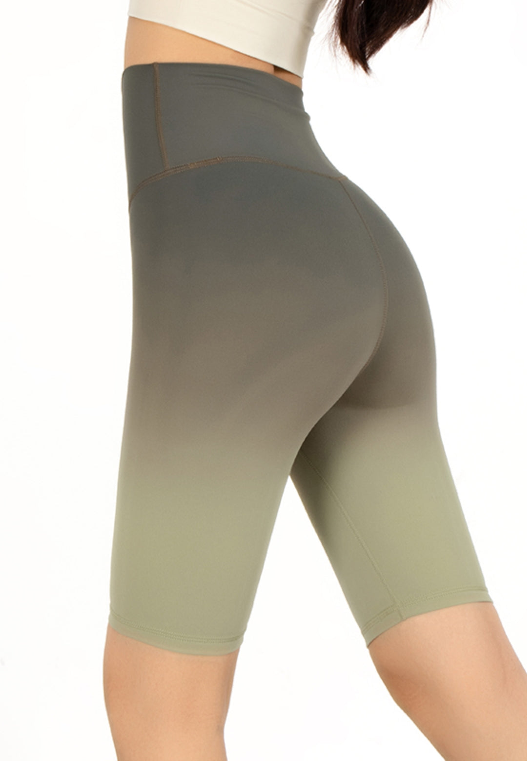 Pantalones cortos de ciclista con cintura alta y efecto ombré