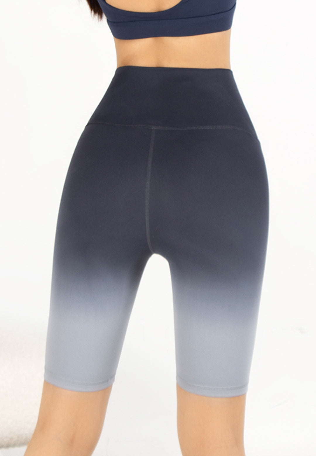 Pantalones cortos de ciclista con cintura alta y efecto ombré