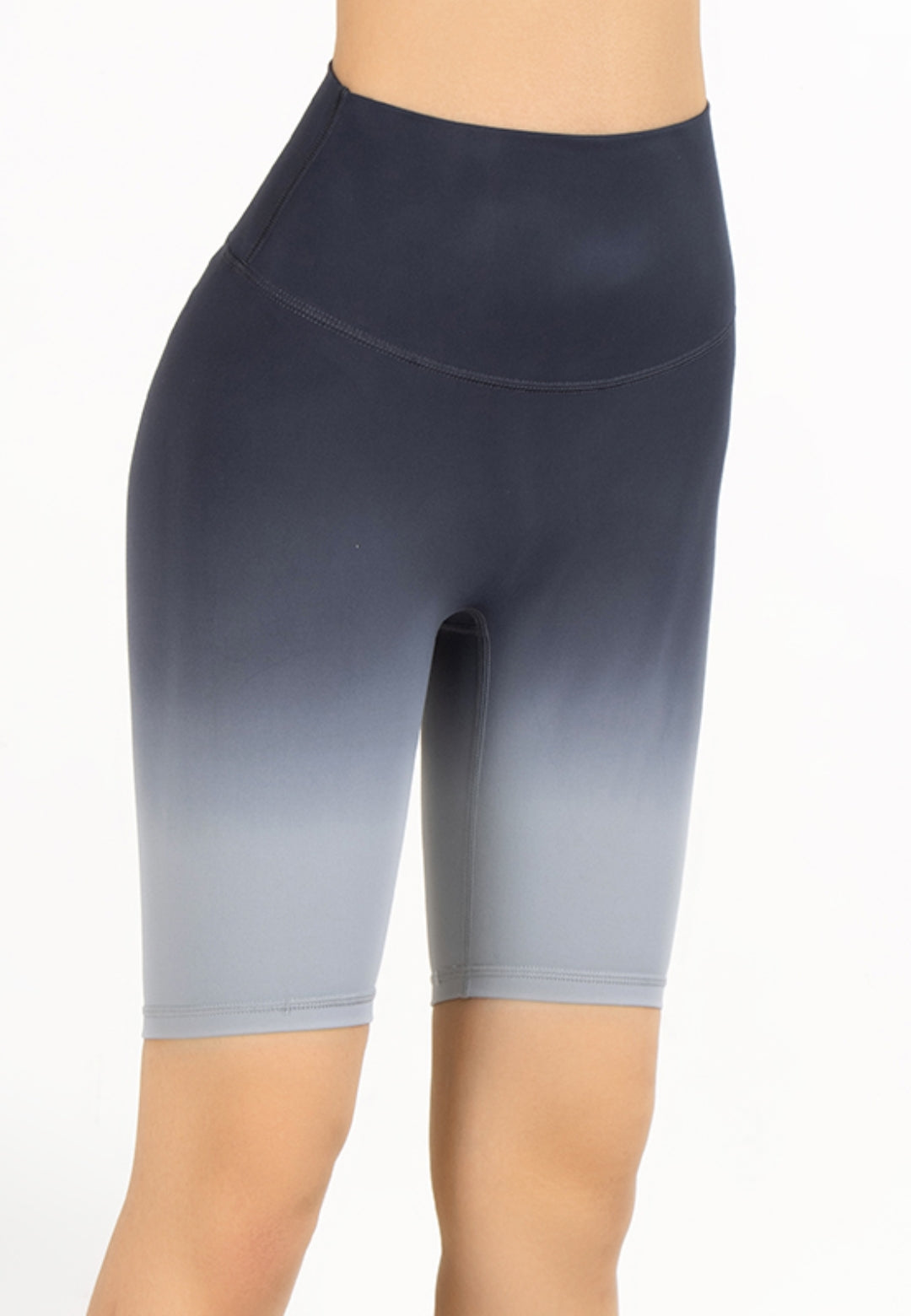 Pantalones cortos de ciclista con cintura alta y efecto ombré