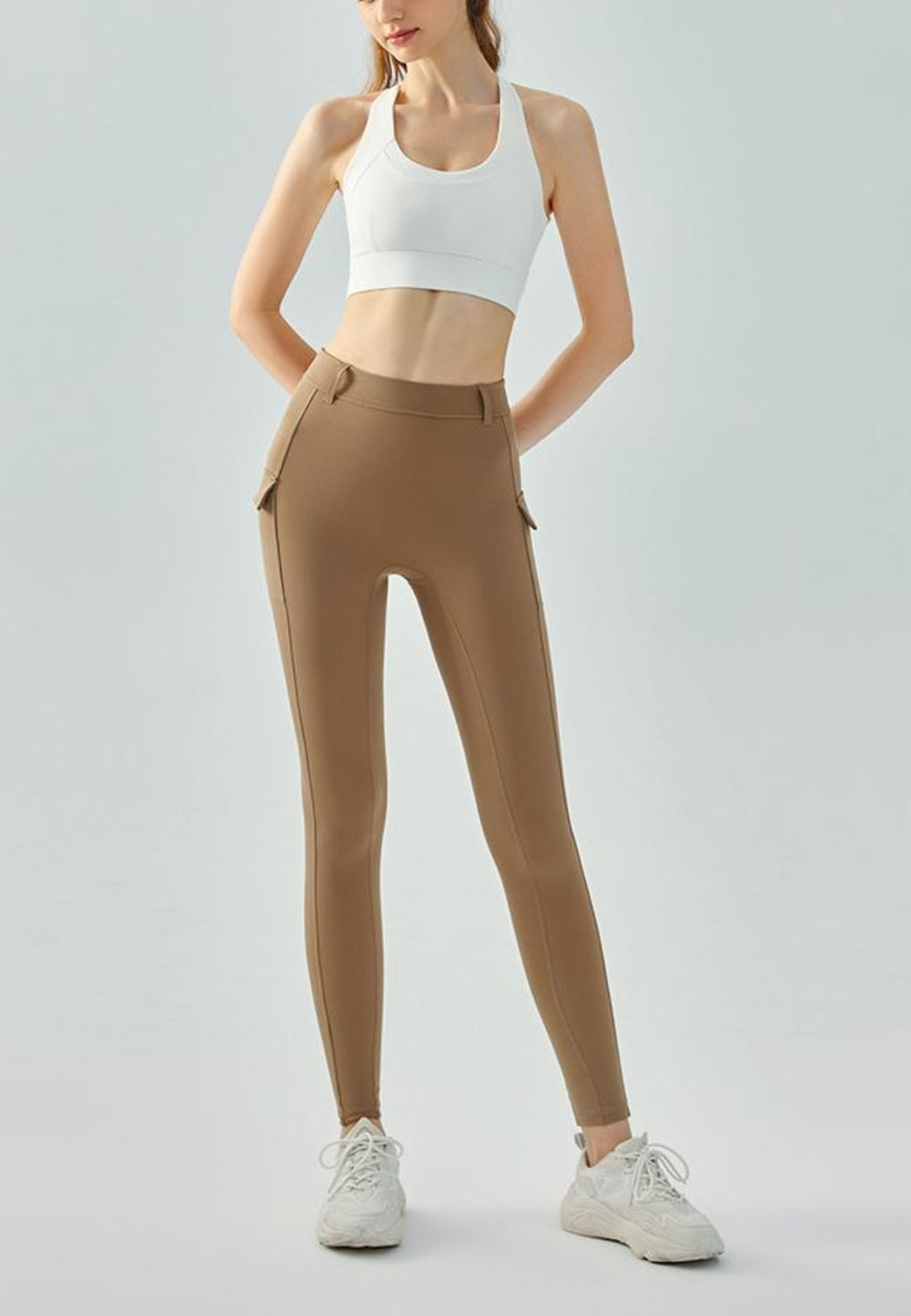 Leggings con presilla para cinturón y cintura alta