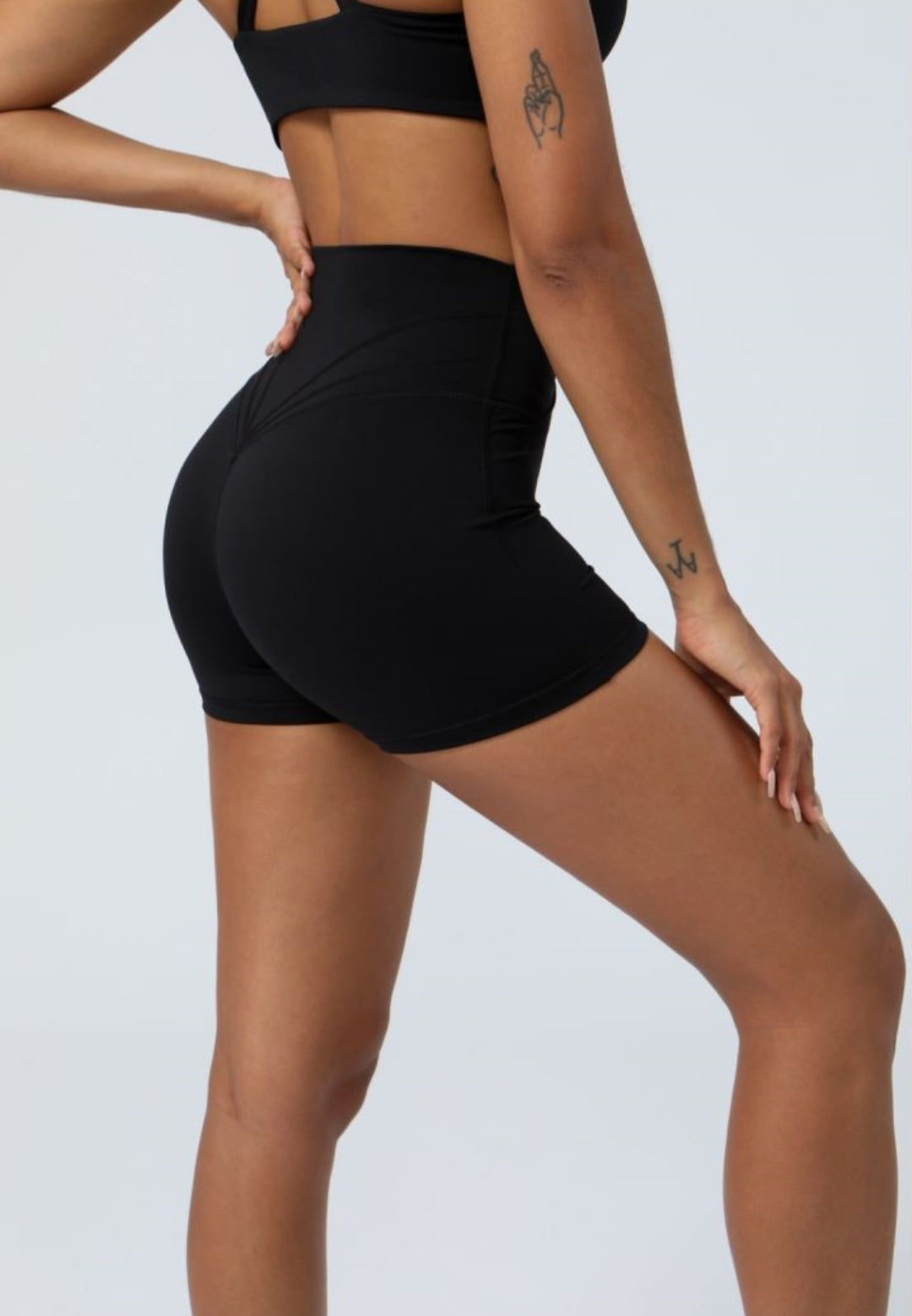 Pantalones cortos elásticos de cintura alta para correr, fitness y con cintura cruzada