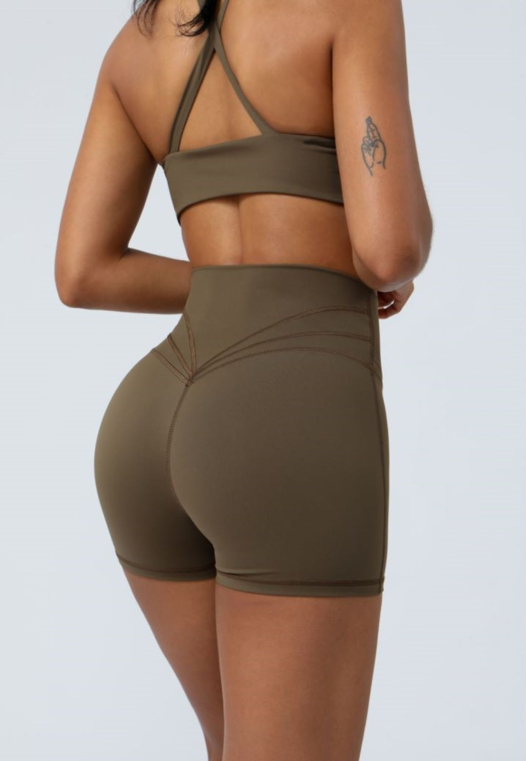 Pantalones cortos elásticos de cintura alta para correr, fitness y con cintura cruzada