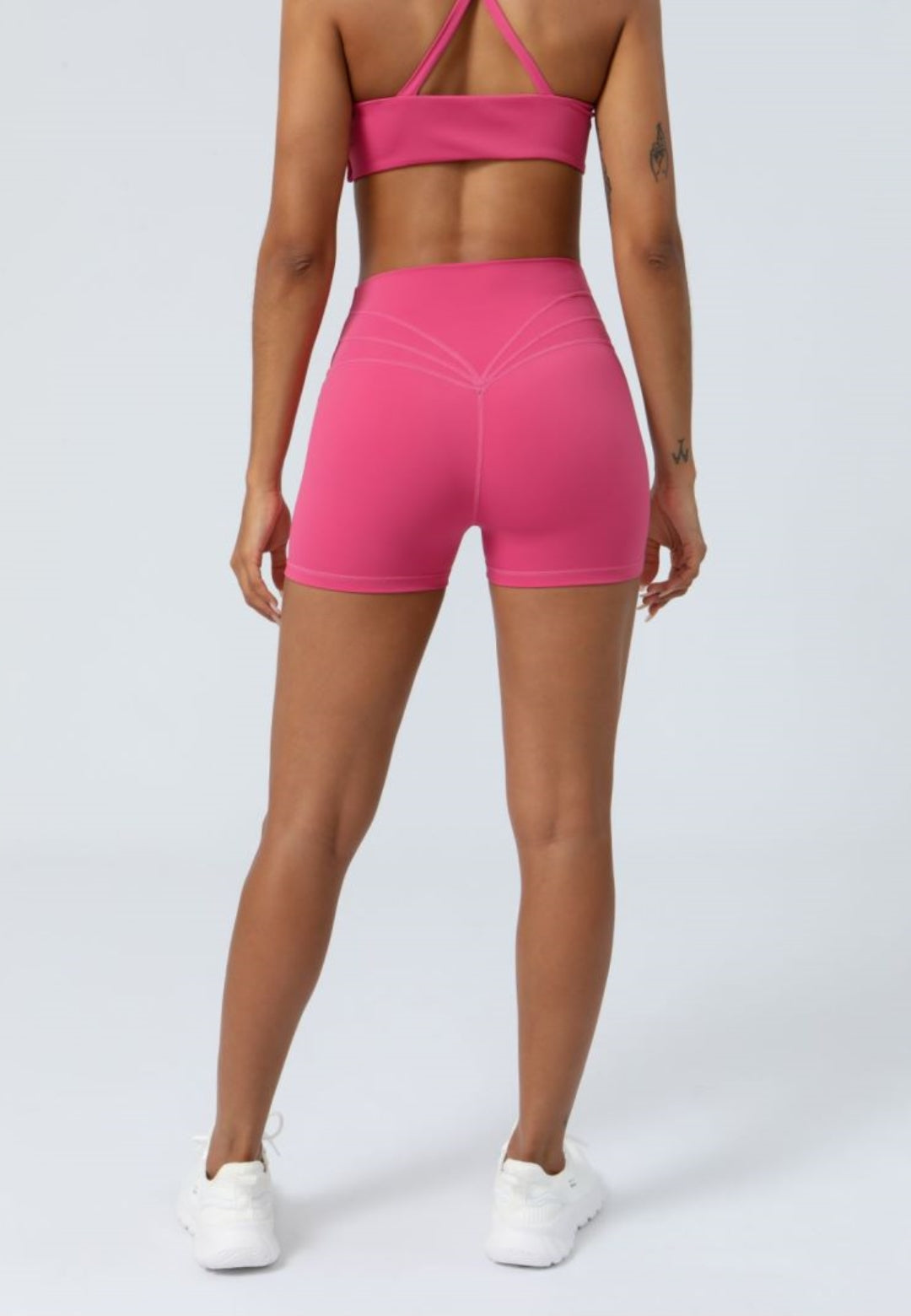 Pantalones cortos elásticos de cintura alta para correr, fitness y con cintura cruzada