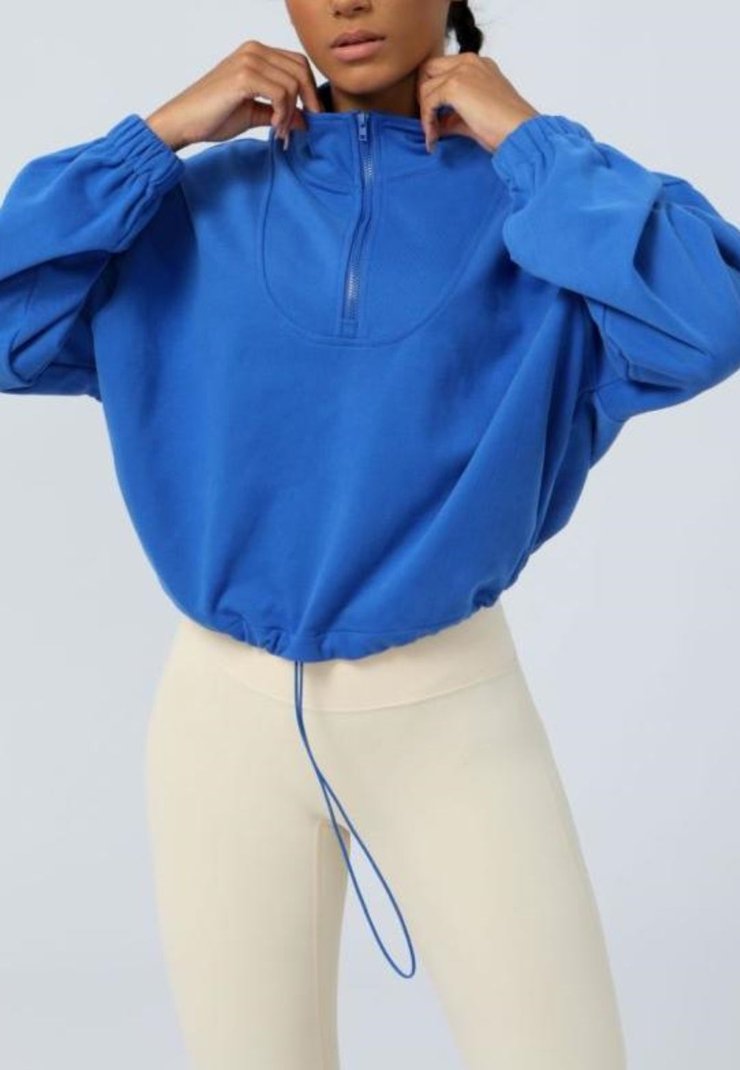 Chaqueta deportiva informal de manga larga holgada con cremallera