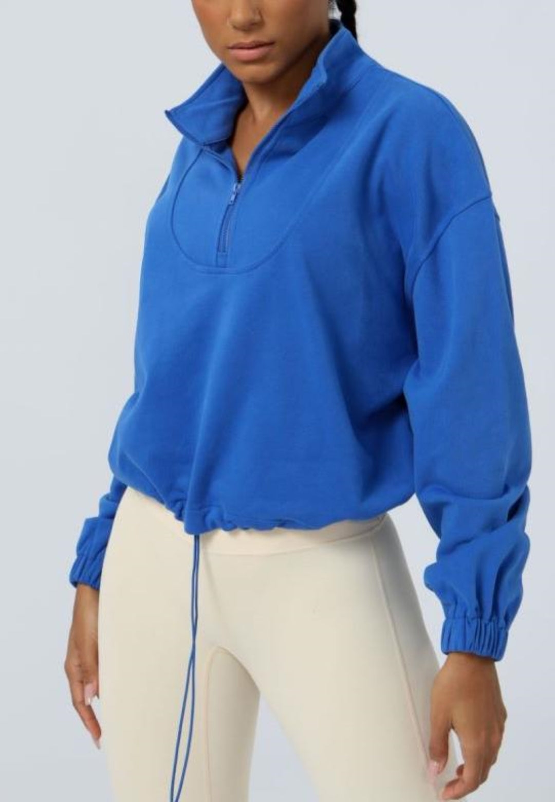 Chaqueta deportiva informal de manga larga holgada con cremallera