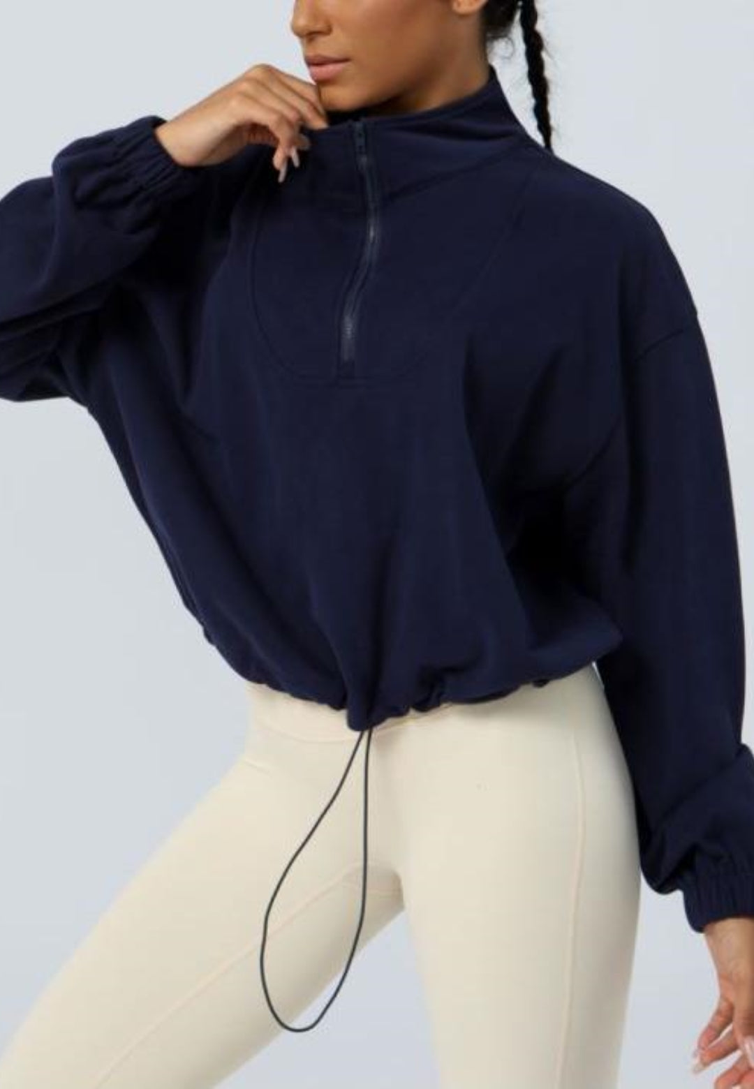 Chaqueta deportiva informal de manga larga holgada con cremallera