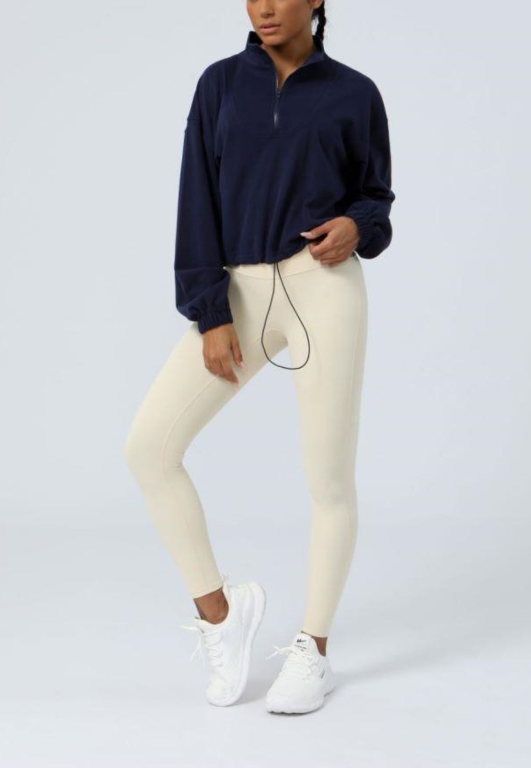 Chaqueta deportiva informal de manga larga holgada con cremallera